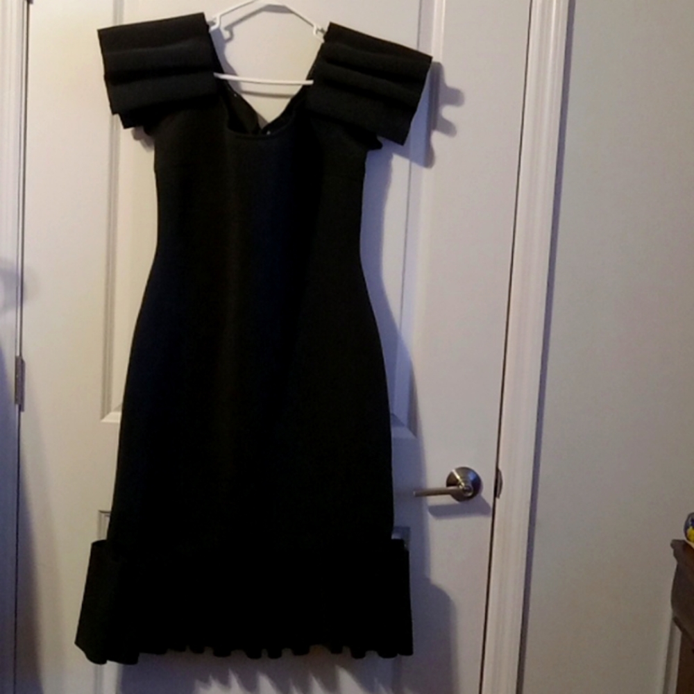 Plus size women black formal dress